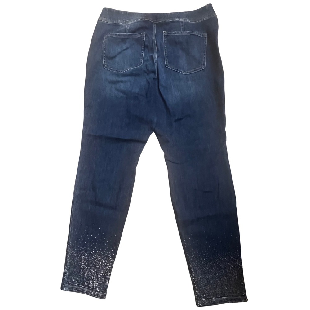 Lane Bryant Denim Embellished Three-Button Womens Dark‎ Wash Jeggings Size 18 - Picture 2 of 7